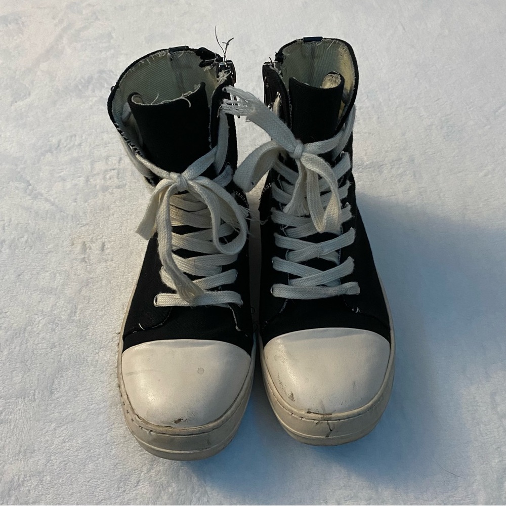 Thrashed Rick Owens Style Converse Style Sneakers